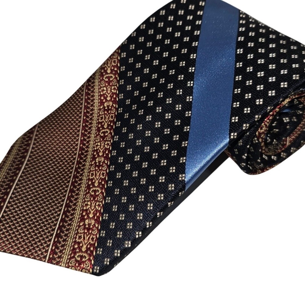 VINTAGE Designer Collection Polyester Neck Tie Brown Blue‎ Red Black